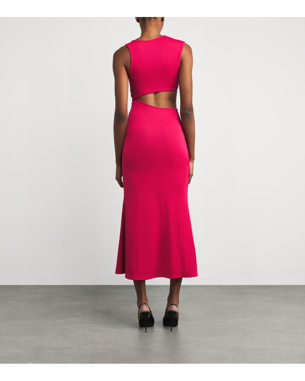 Christopher Esber Spiral Crystal Cut-Out Maxi Dress in Pink | Lyst