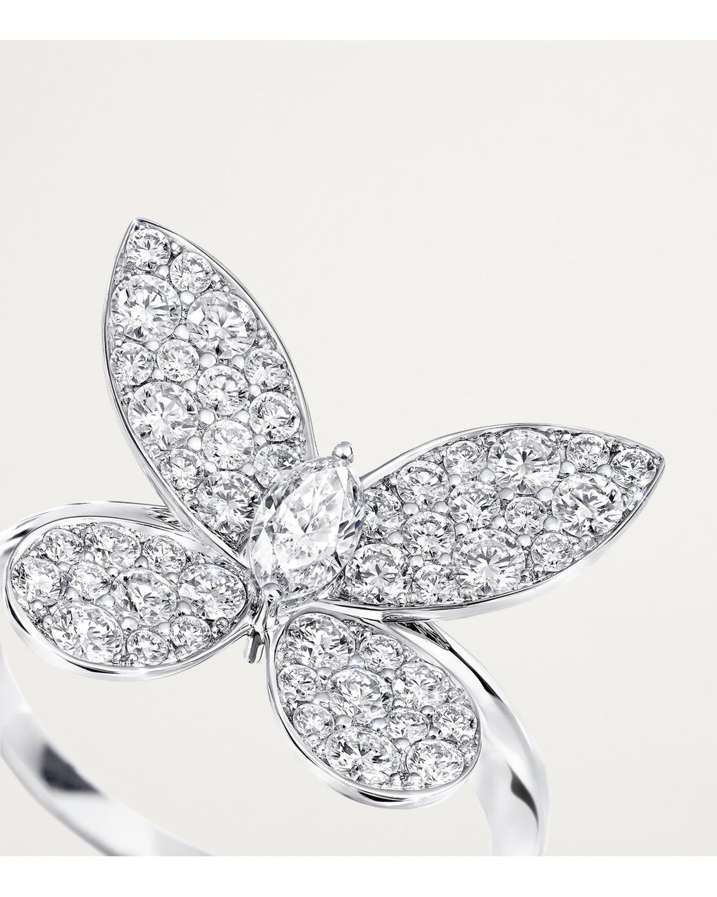 Graff White Mini And Diamond Butterfly Ring