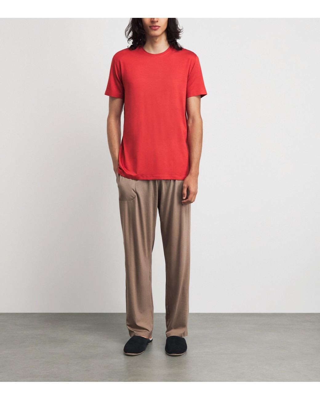 Derek Rose Red Basel Lounge T-Shirt for men