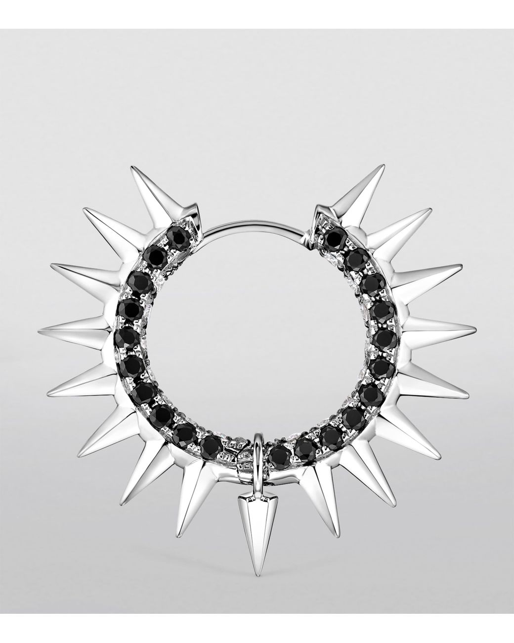 Maria Tash White And Diamond Pavé Metal Mohawk Hoop Earring