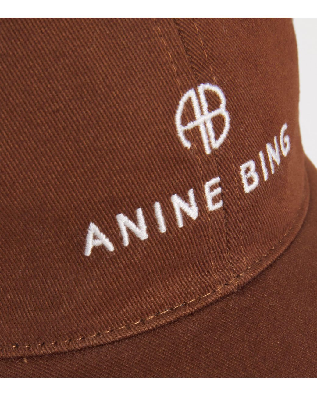 Anine Bing Brown Embroidered Jeremy Baseball Cap