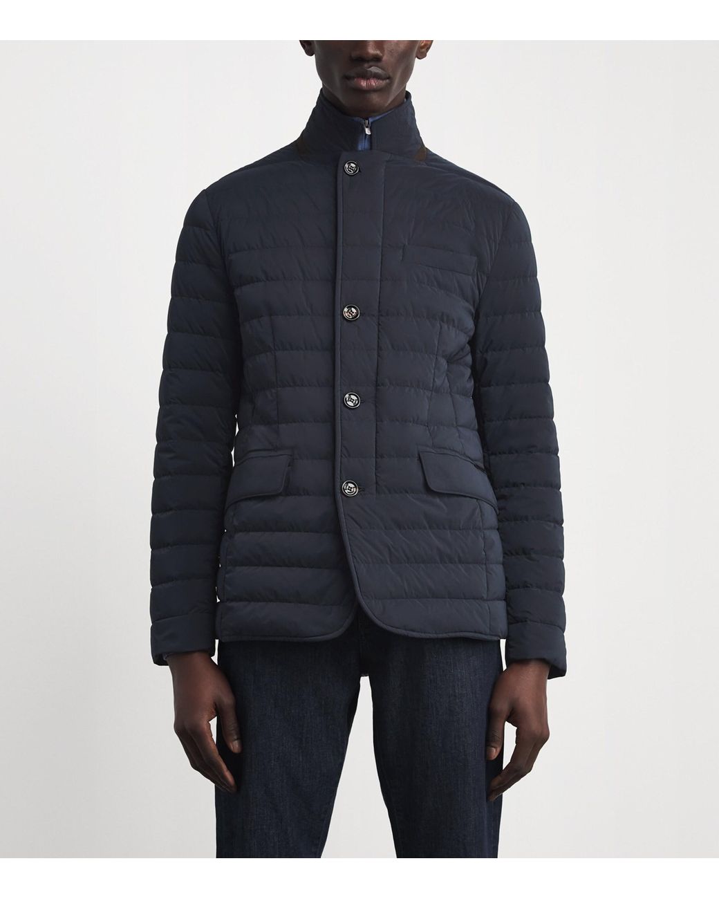 Moorer Blue Quilted Zavyer Jacket for men