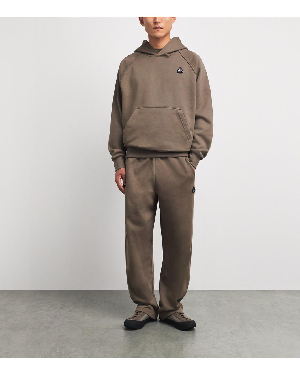 Moose Knuckles Brown Logo Yul Sweatpants for men