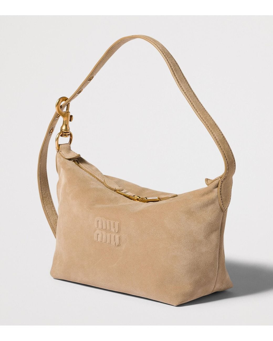 Miu Miu Natural Small Suede Spirit Shoulder Bag