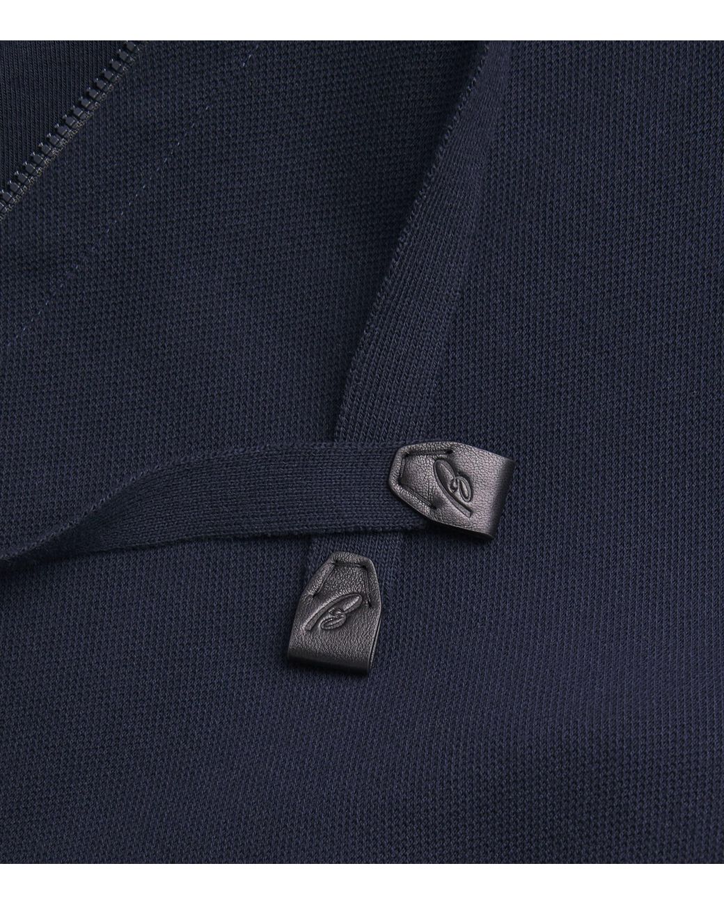 Brioni Blue Stretch-Cotton Zip-Up Hoodie for men