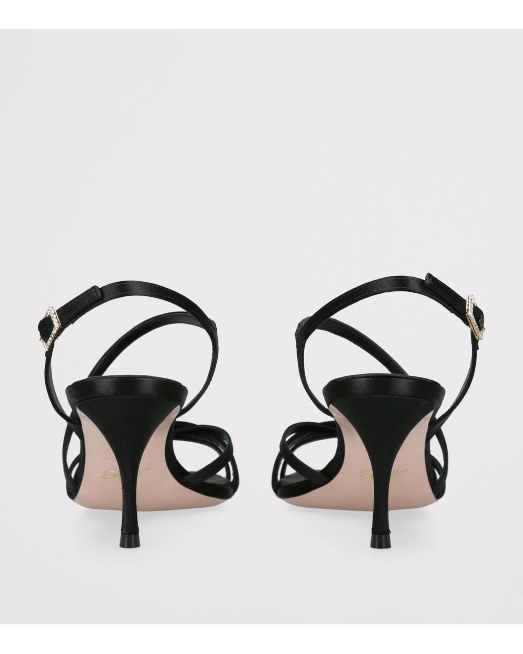 Roger Vivier Black Mini Flower Strass Heeled Sandals 65