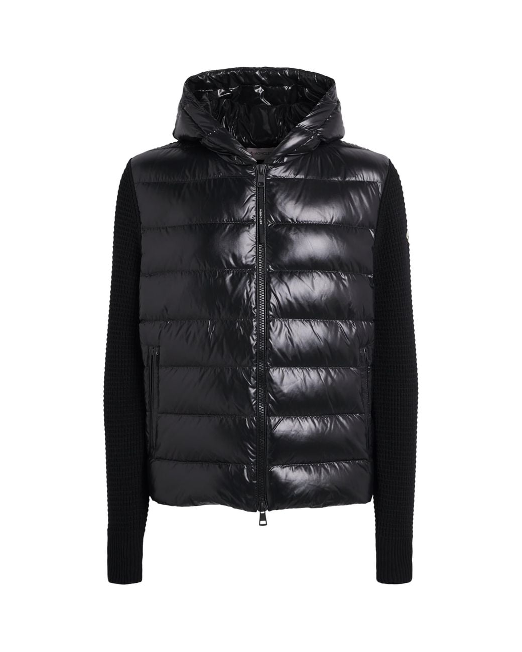 Moncler Black Virgin Wool-Cashmere Padded Cardigan for men
