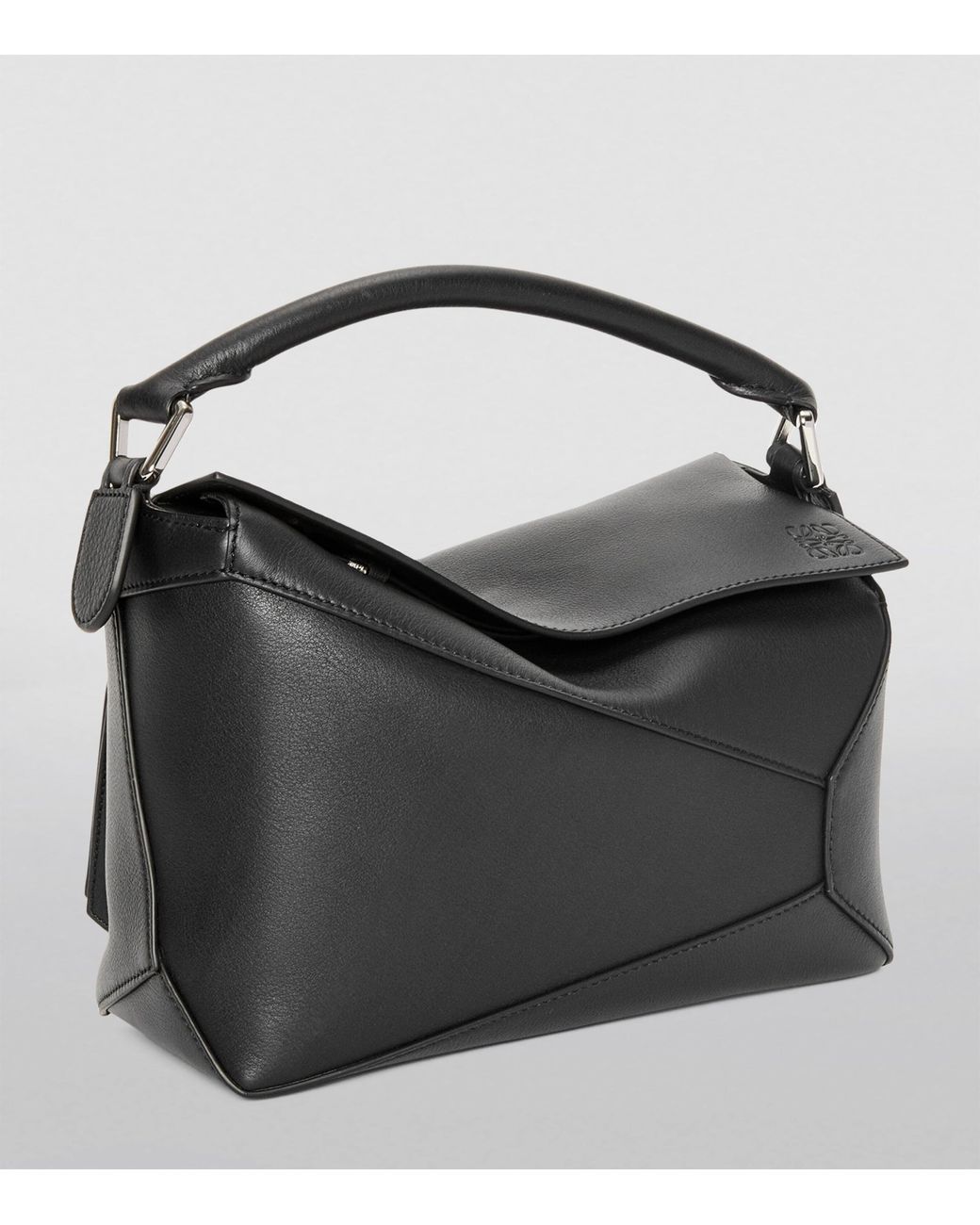 Loewe Black Small Leather Puzzle Edge Top-Handle Bag
