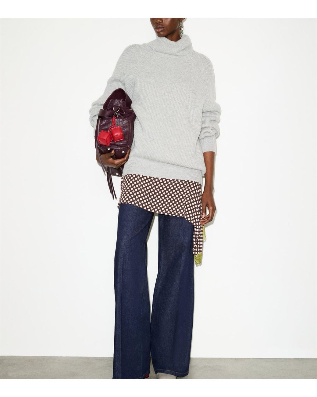 MAX&Co. Gray Wool-Cashmere Rollneck Sweater