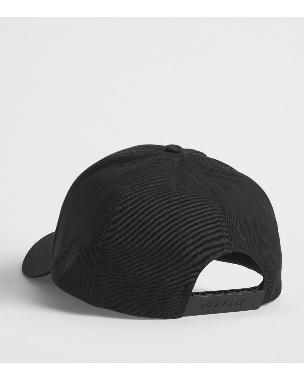 Moncler Black Cotton Logo Baseball Cap for men