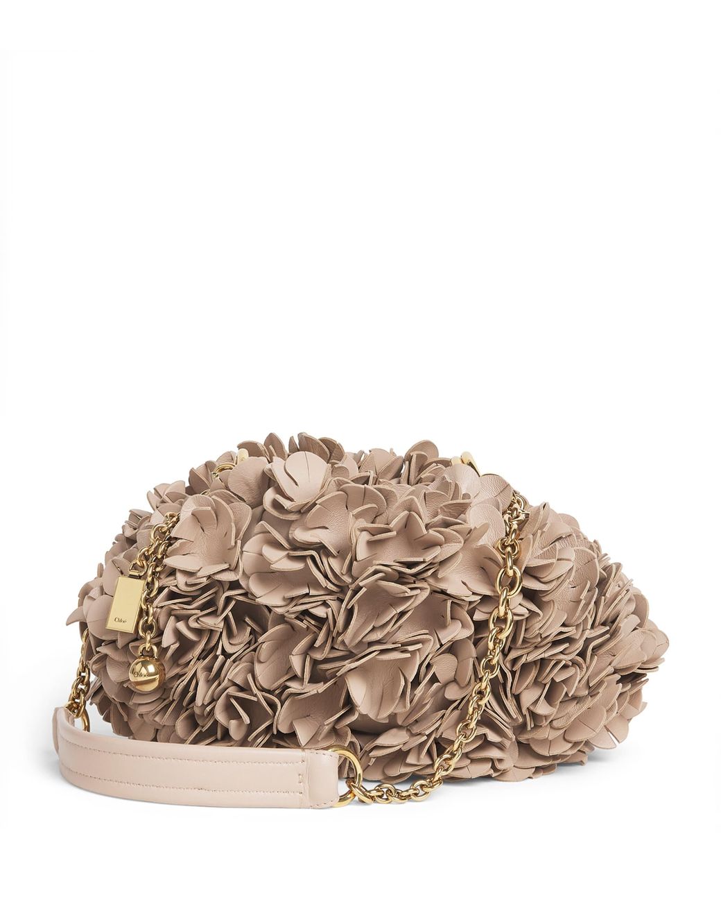Chloé Brown Lambskin Plissé Shoulder Bag