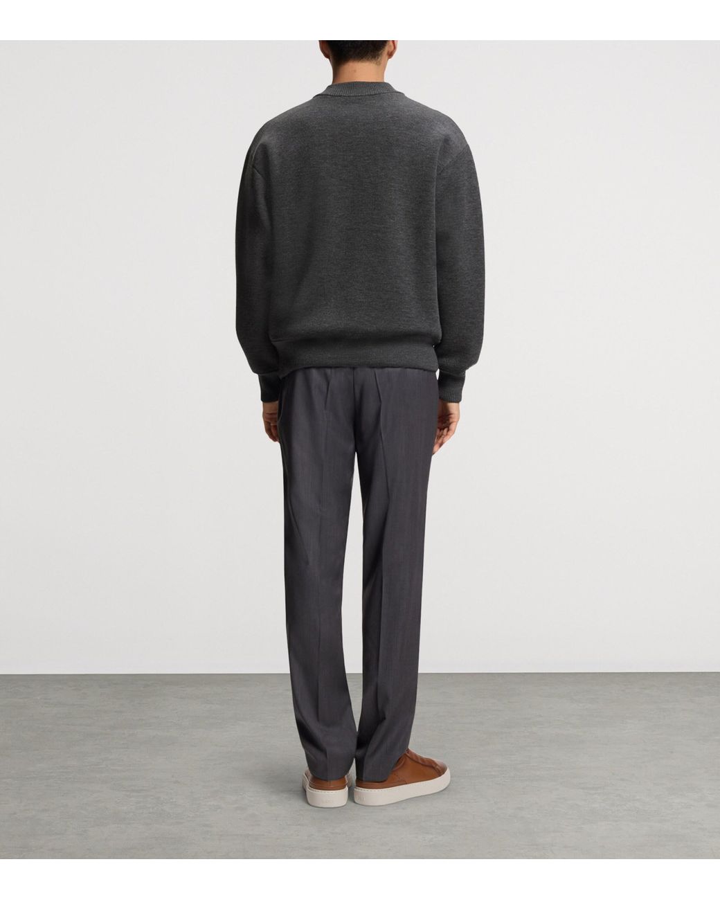 Boss Gray Wool-Blend Bomber Jacket for men