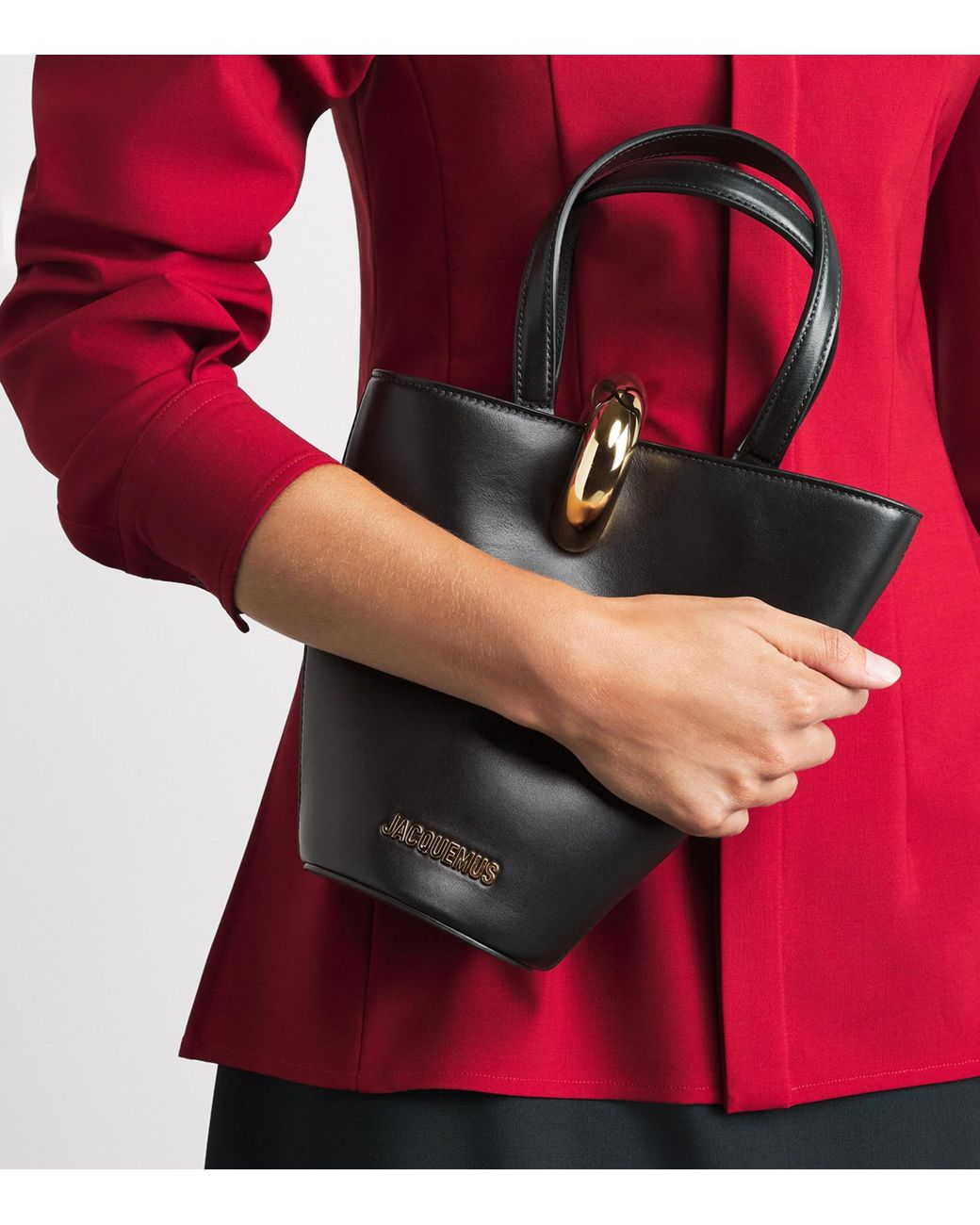 Jacquemus Black Small Leather Le Bambola Tote Bag