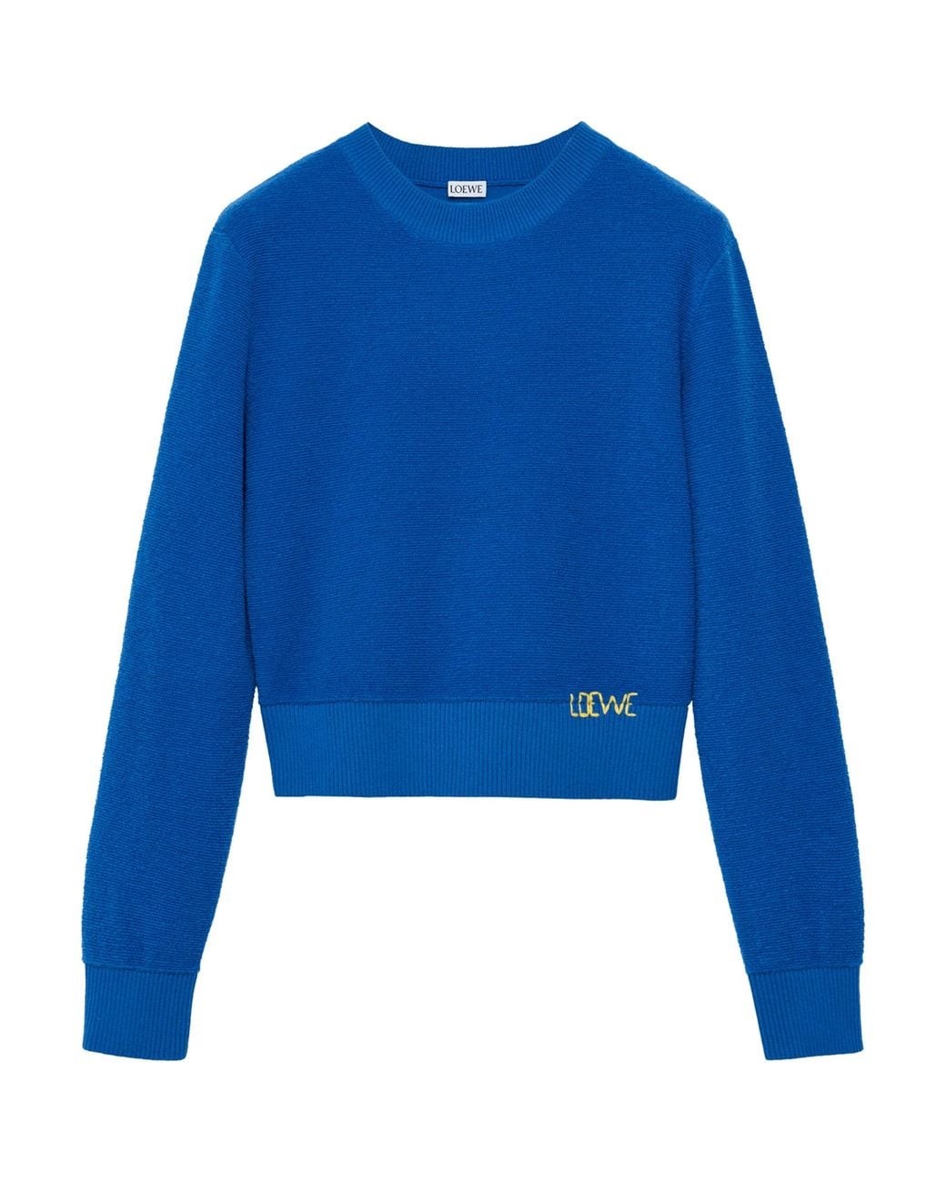 Loewe Blue Wool-Blend Embroidered Sweater