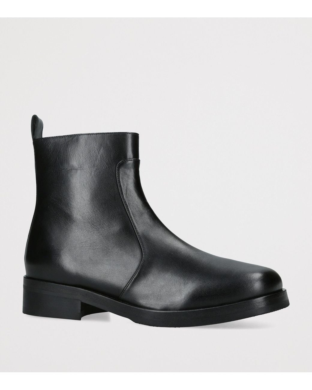 Studio Nicholson Black Leather Square-Toe Ankle Boots for men