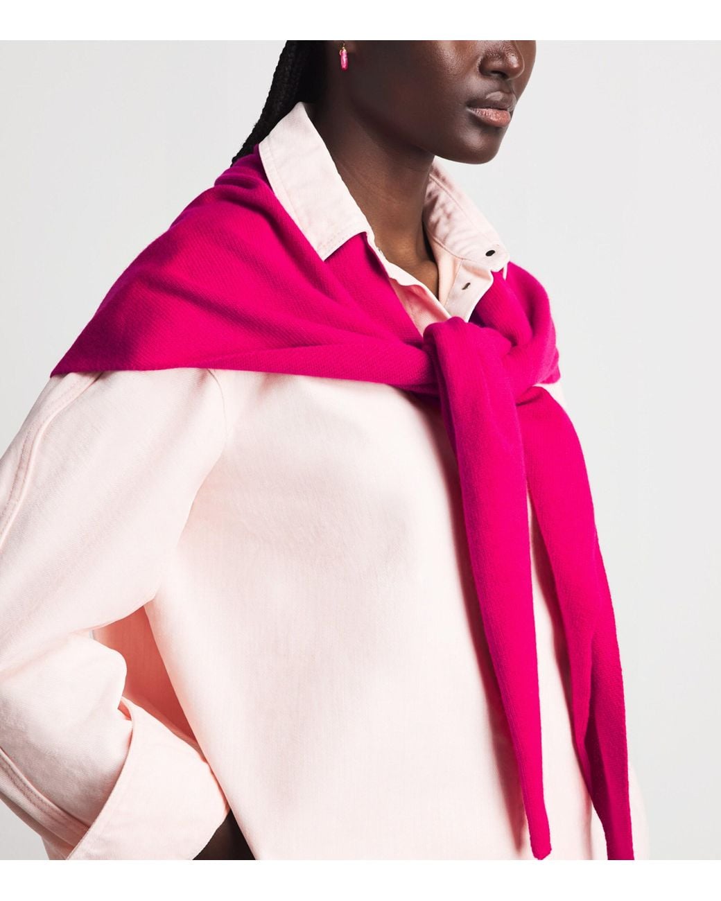 TBCo Pink Large Cashmere Triangle Scarf