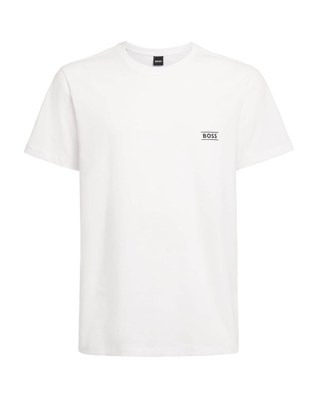 Boss White Cotton Logo T-Shirt for men