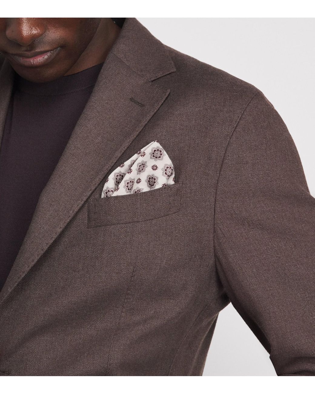Eleventy Pink Cotton-Wool Geometric Pocket Square for men