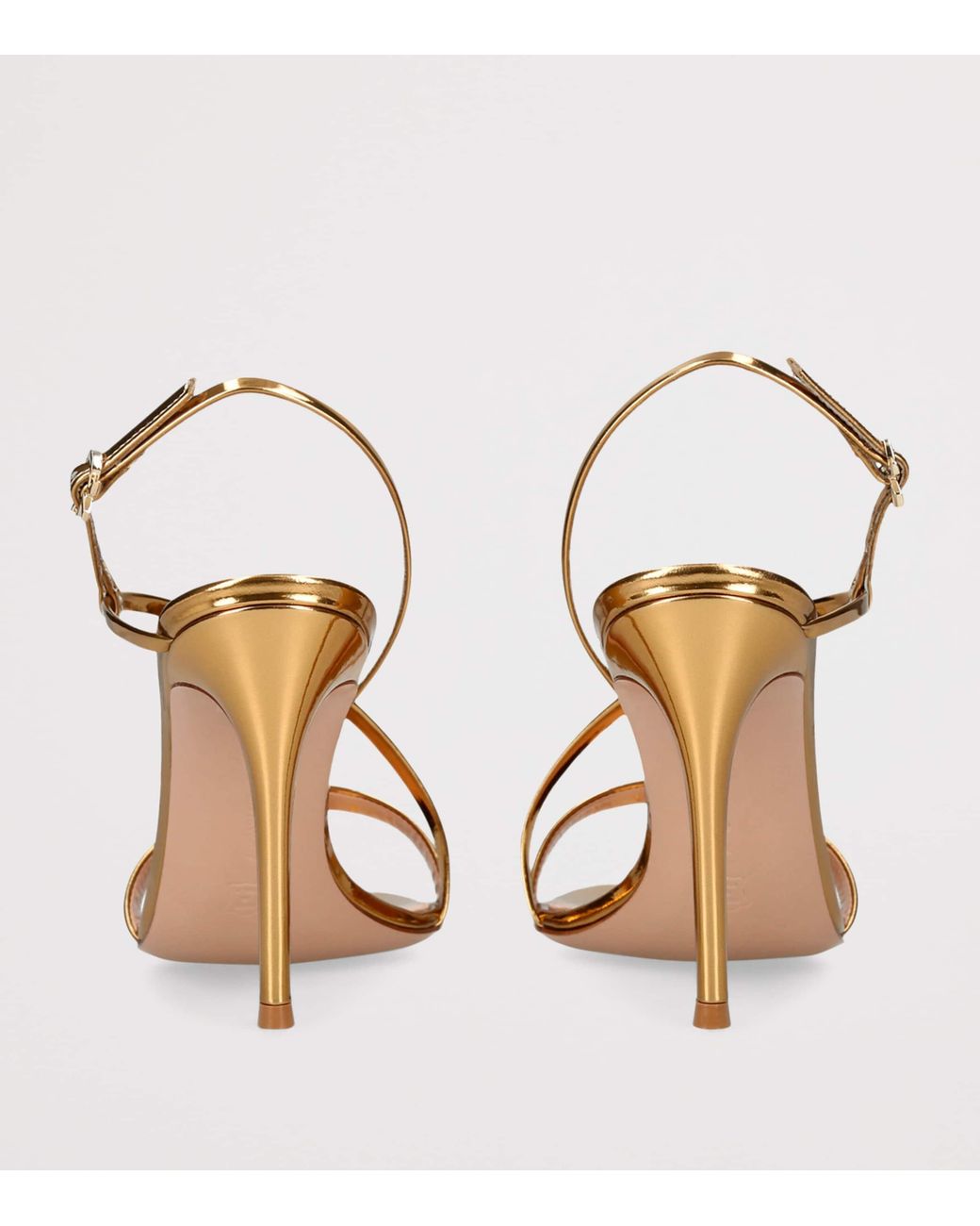 Gianvito Rossi Metallic Leather Manhattan Heeled Sandals 95