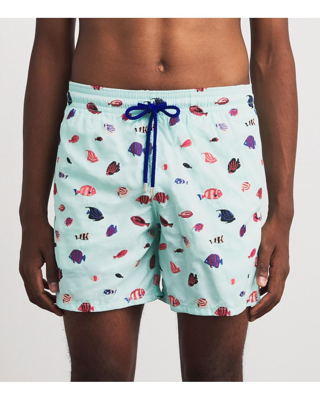 Vilebrequin Blue Embroidered Fishy Dance Swim Shorts for men