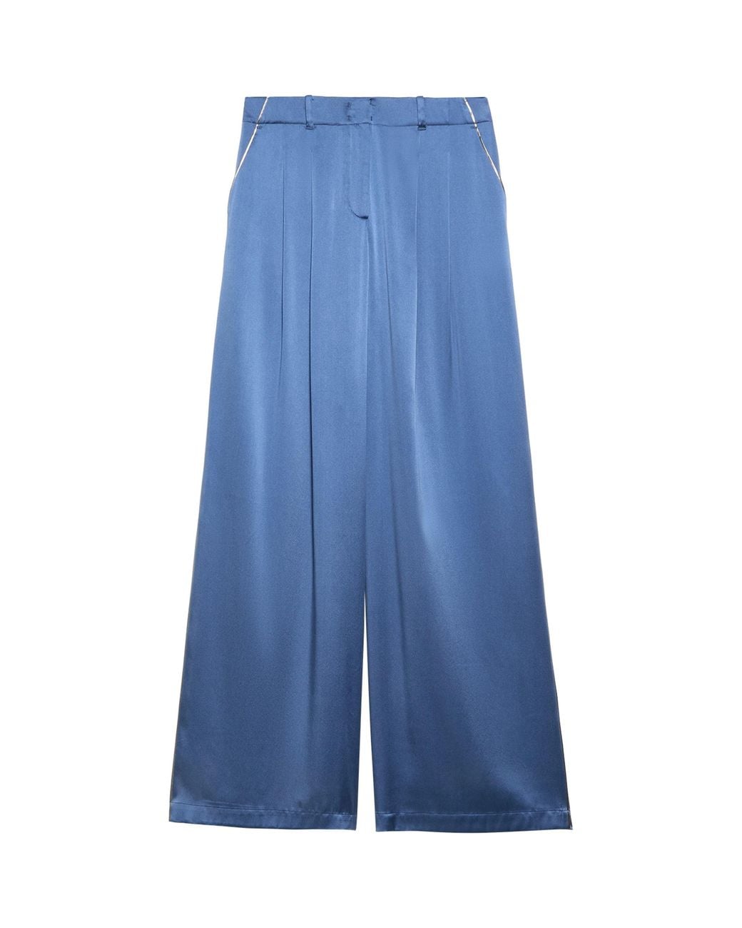 MAX&Co. Blue Stretch-Silk Trousers