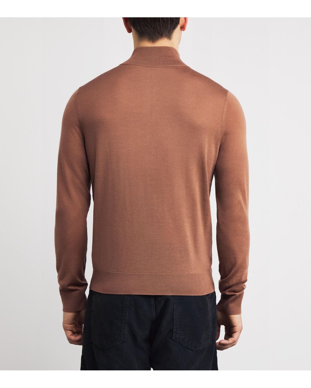 Paul Smith Brown Merino Wool Quarter-Zip Sweater for men