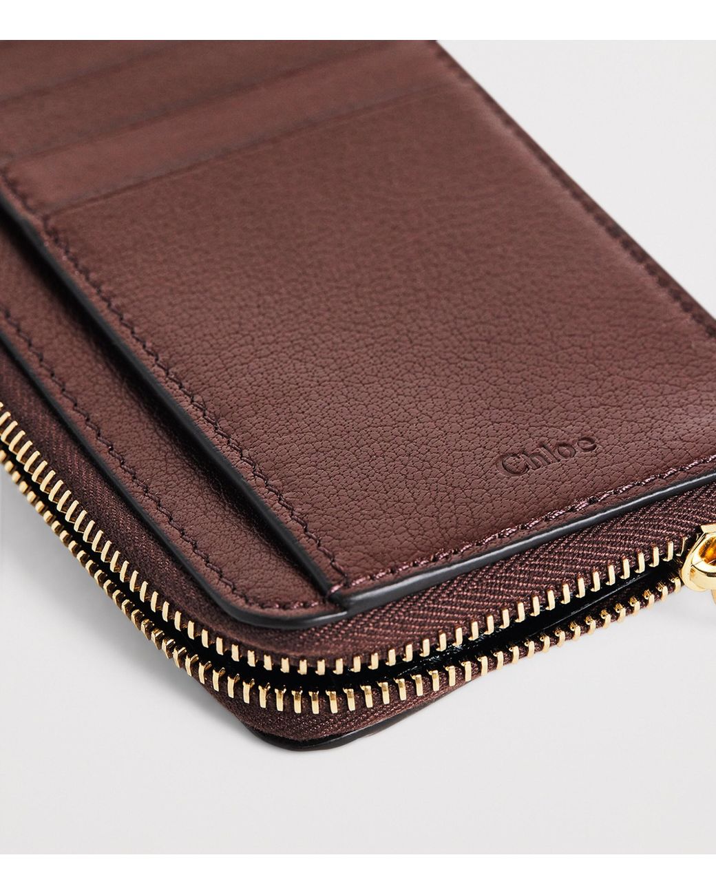 Chloé Brown Small Grained Leather Paddington Purse