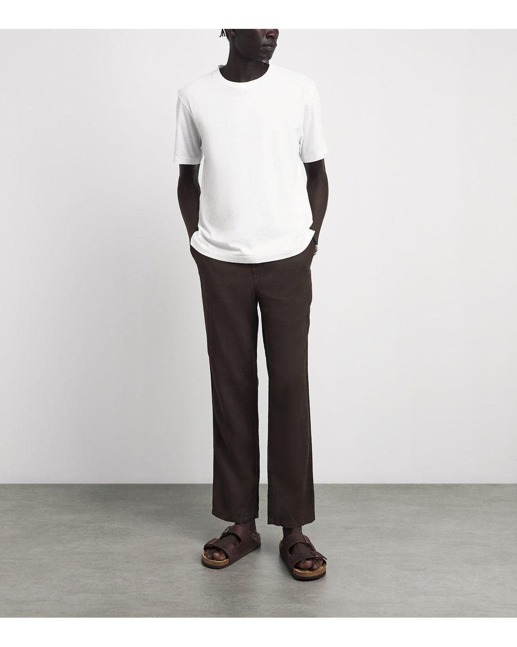 Frescobol Carioca White Cotton-Linen Dinis T-Shirt for men