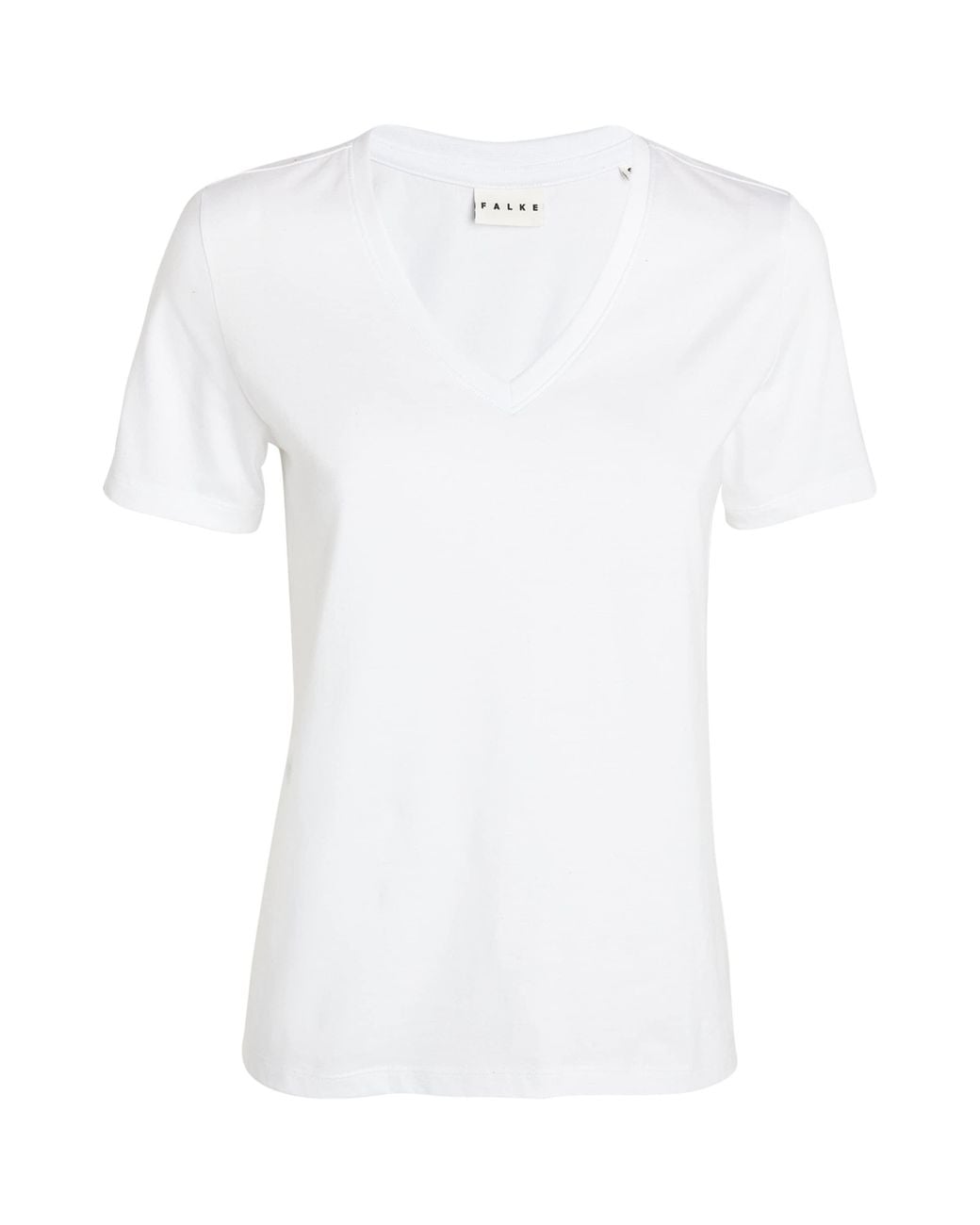Falke White Pima Cotton V-Neck T-Shirt
