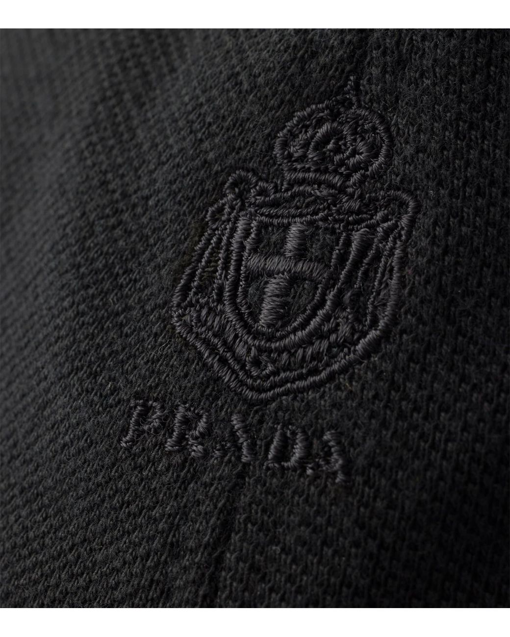 Prada Black Piqué Baseball Cap for men