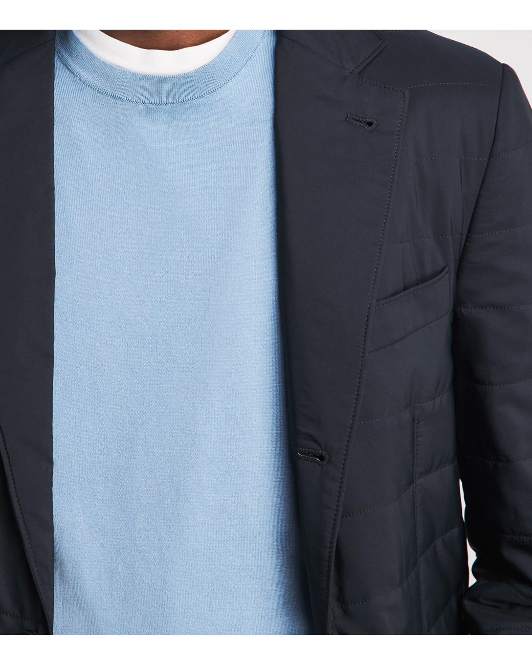 Corneliani Blue Technical Quilted Blazer for men