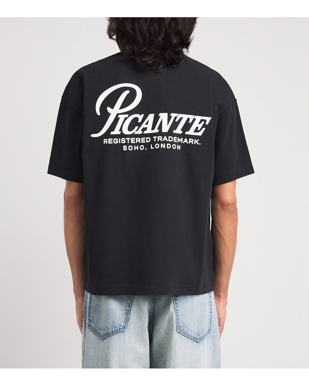 Picante Black Organic Cotton Record T-Shirt for men