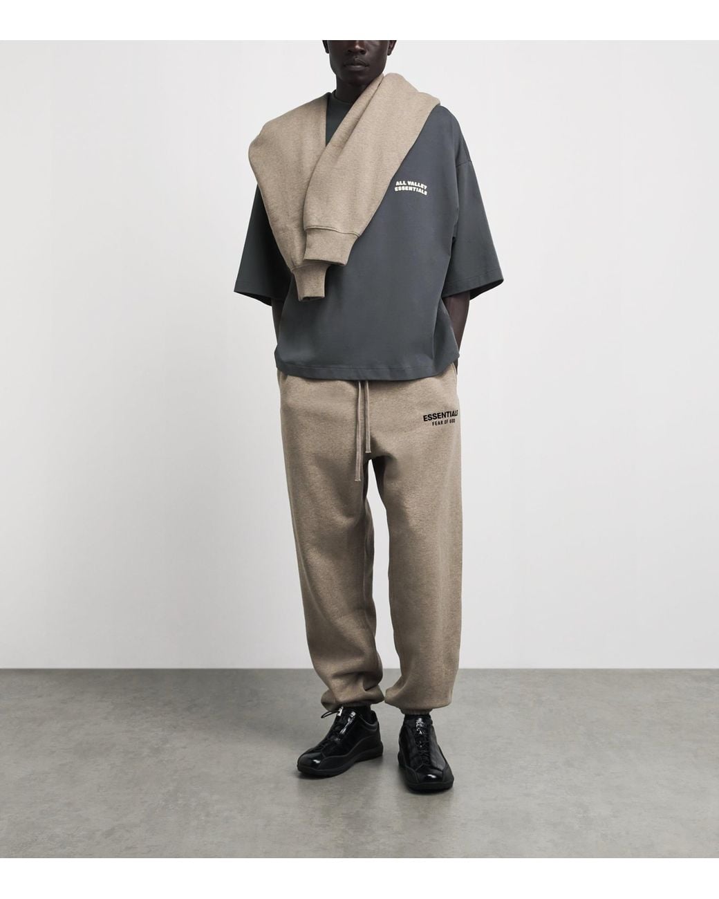 Fear Of God Gray Cotton Boxy Merch T-Shirt for men