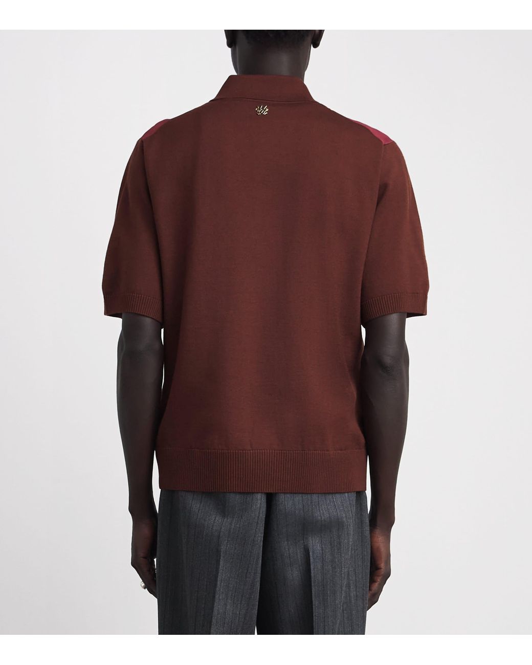Amiri Red Wool-Blend Panelled Knit Shirt for men