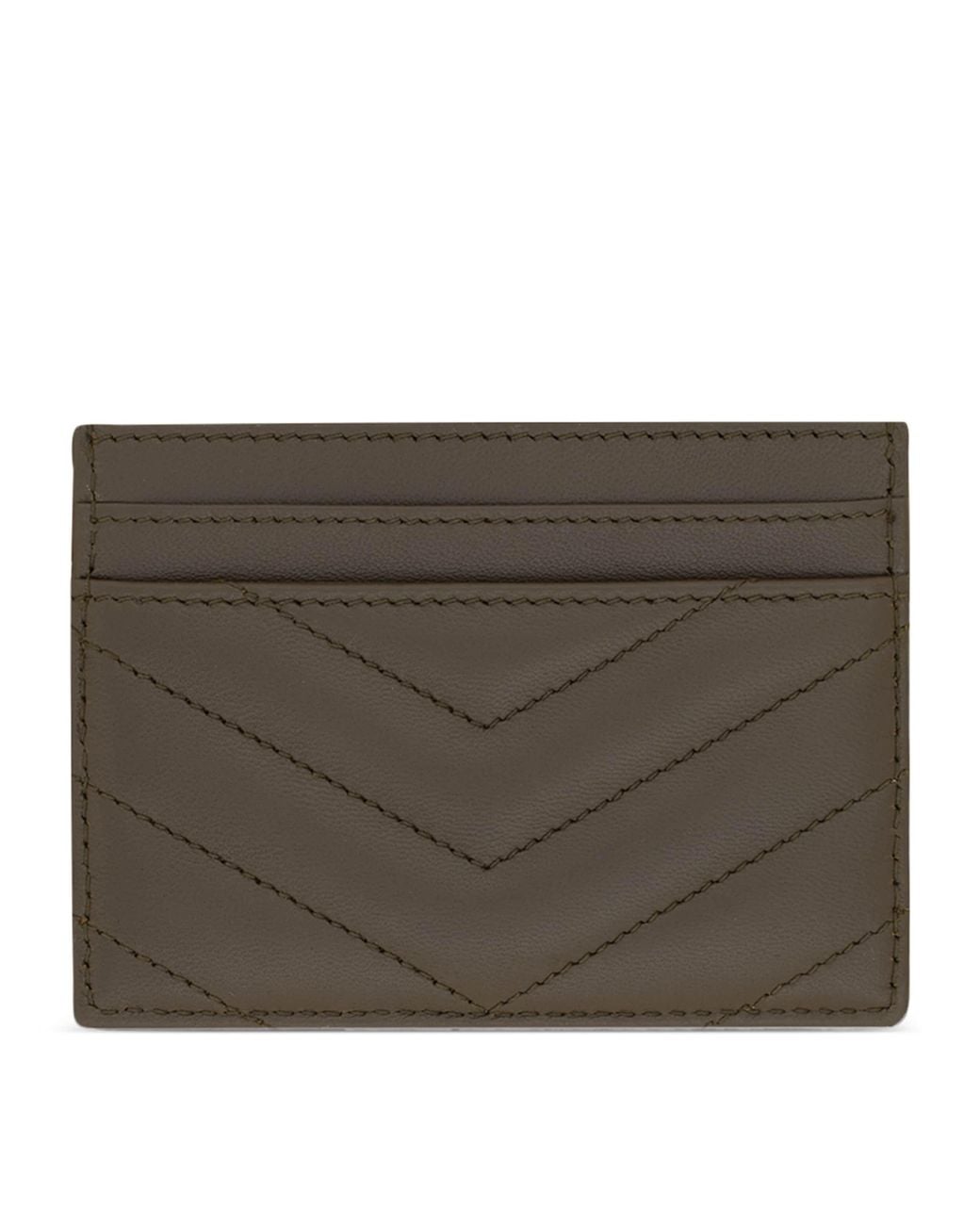 Saint Laurent Green Matelassé Card Holder