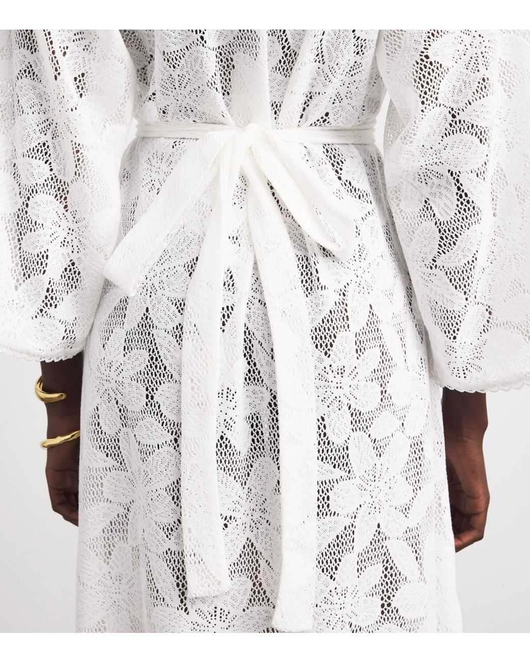 Melissa Odabash White Cotton-Blend Tie Nina Kaftan
