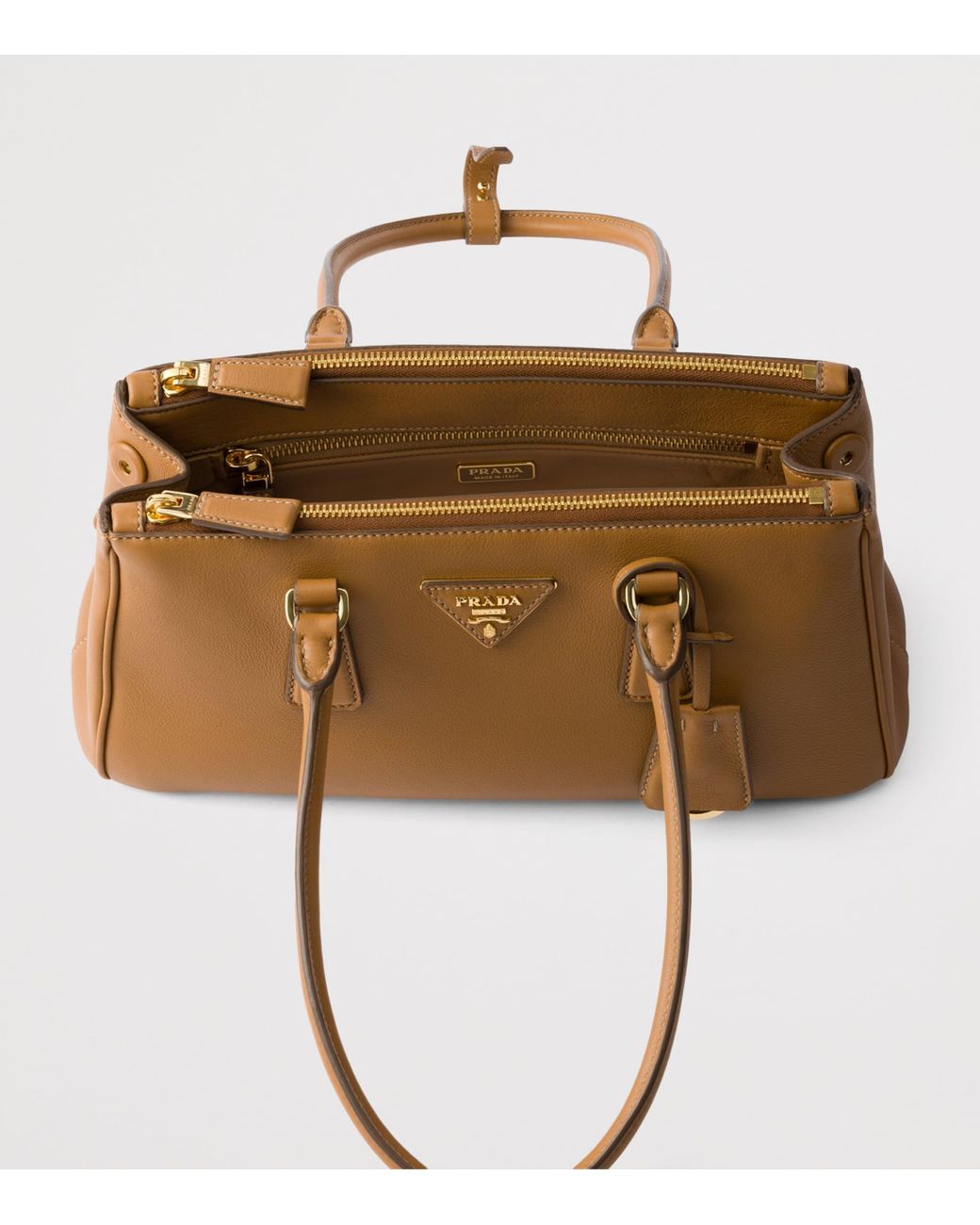 Prada Brown Medium Leather Galleria Top-Handle Bag