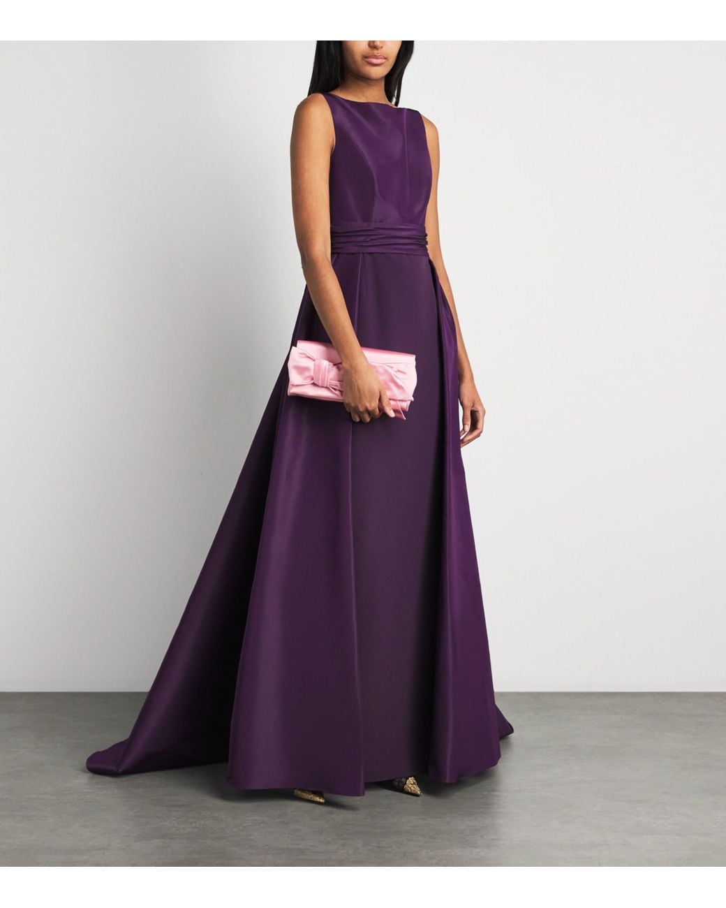 Carolina Herrera Pink Satin Bow Karlita Clutch Bag