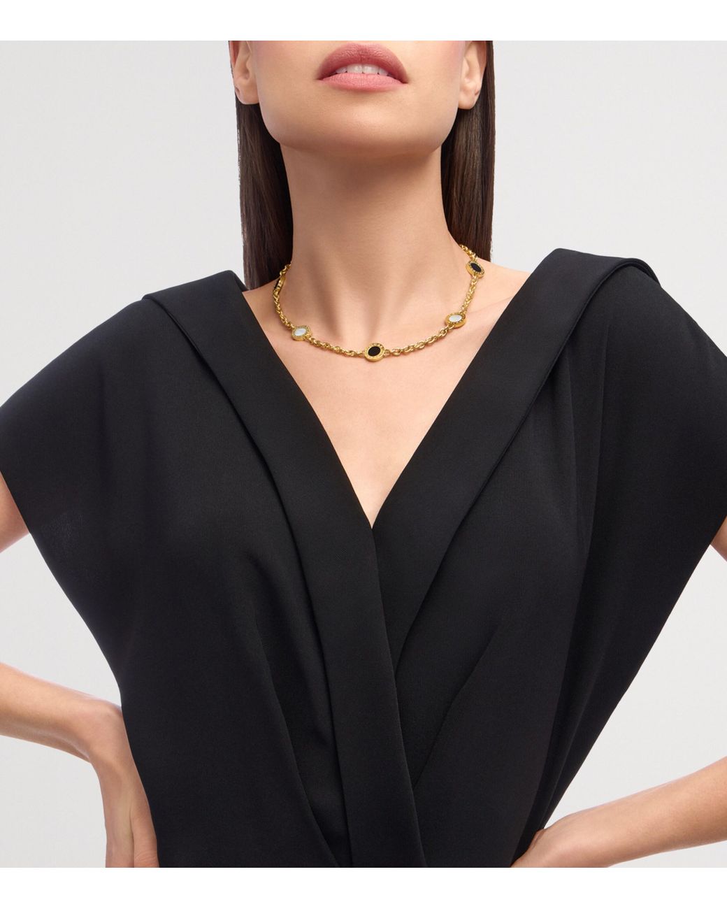 BVLGARI Metallic Mother-Of-Pearl And Onyx Necklace