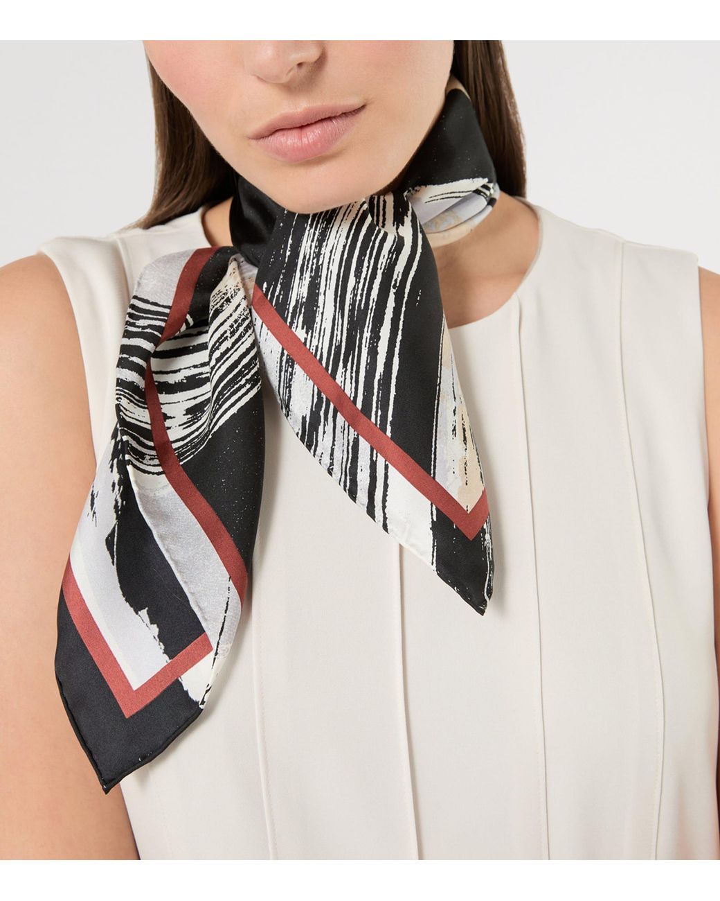 Marina Rinaldi Black Silk Scarf