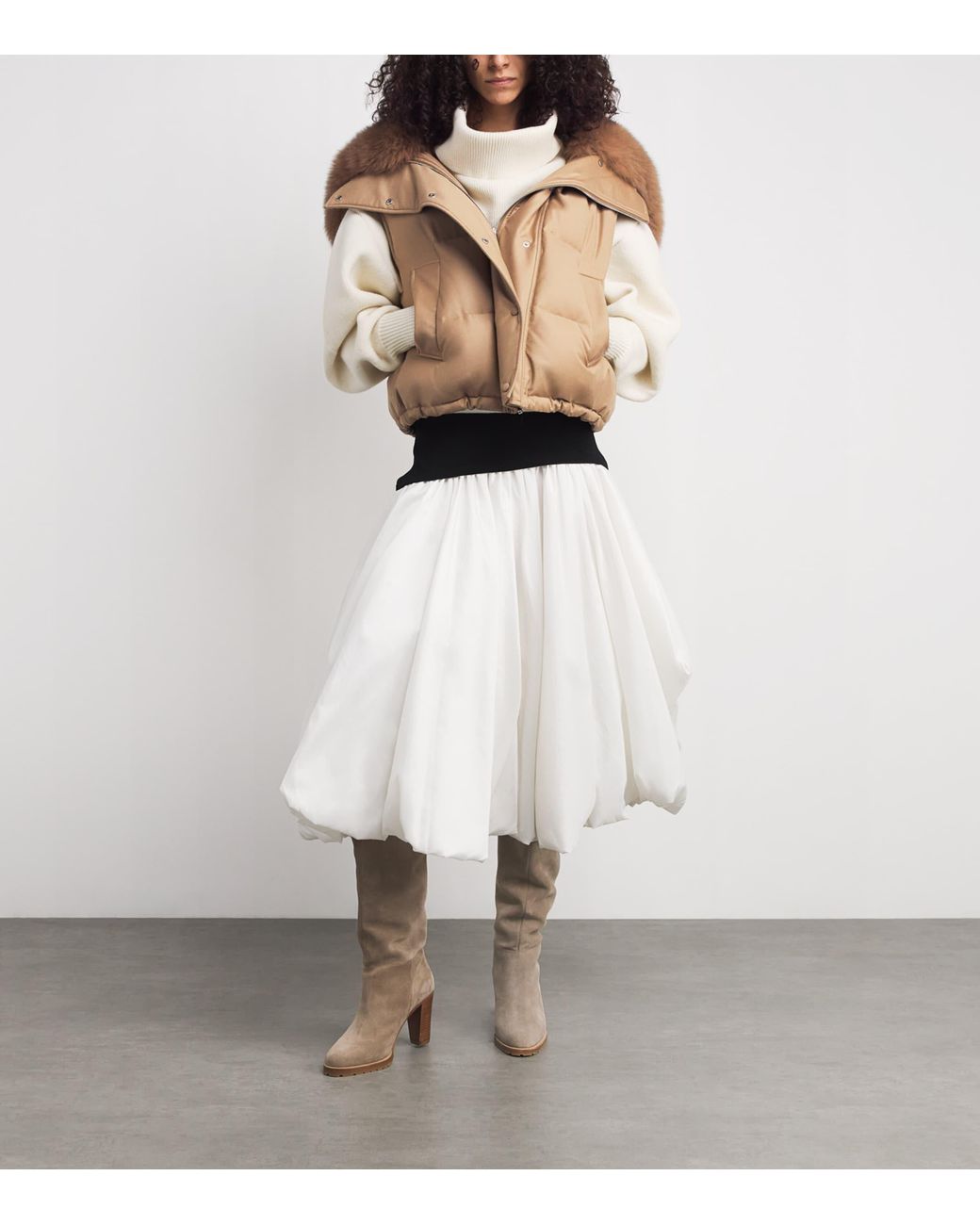 Yves Salomon Natural Down-Virgin Wool-Mink Gilet