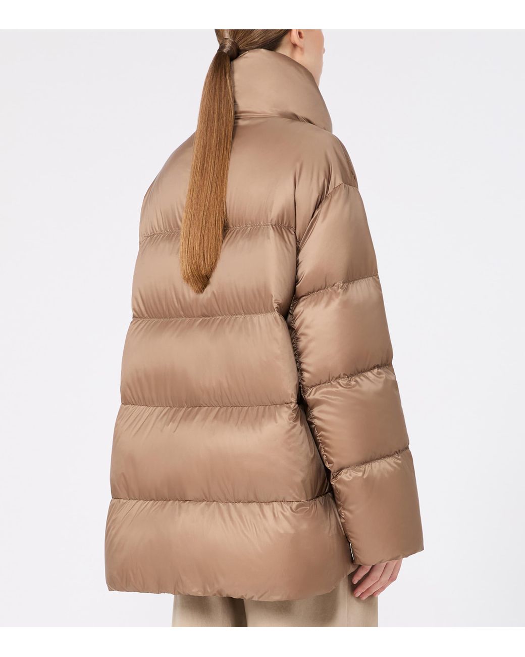 Max Mara Brown High-Neck Puffer Jacket