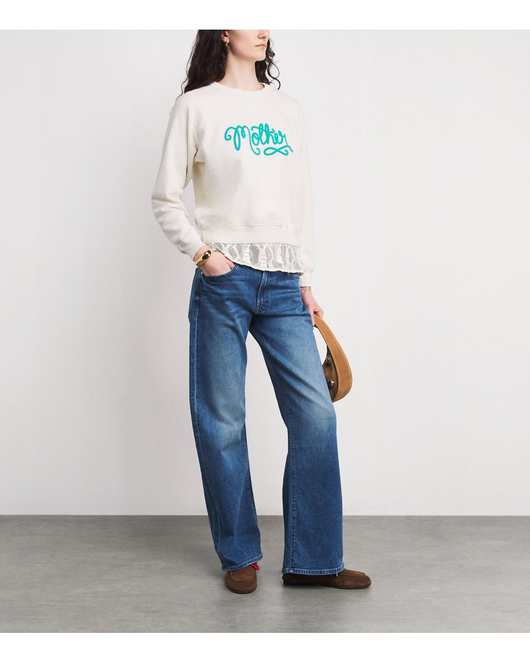 Mother White Cotton The Concert Logo Sweatshirt