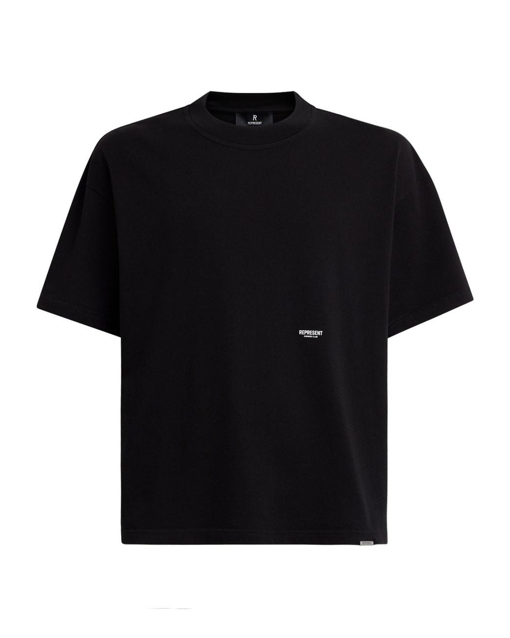 Represent Black Cotton Micro Owners Club T-Shirt for men