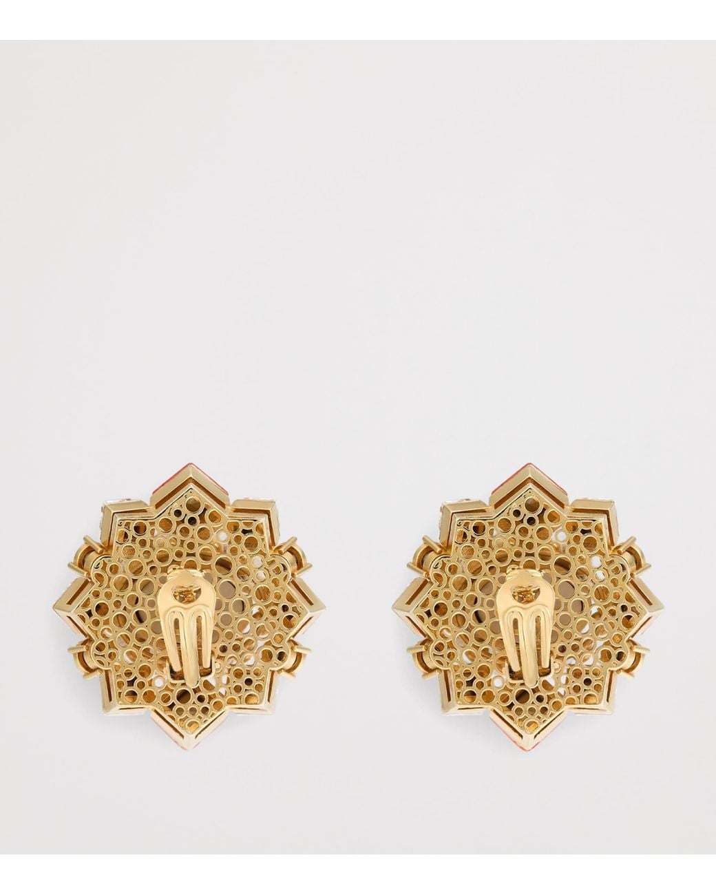 Dolce & Gabbana Orange Logo Clip-On Earrings