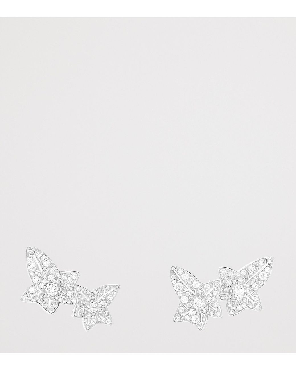 Boucheron White And Diamond Lierre De Paris Asymmetric Clip Earrings