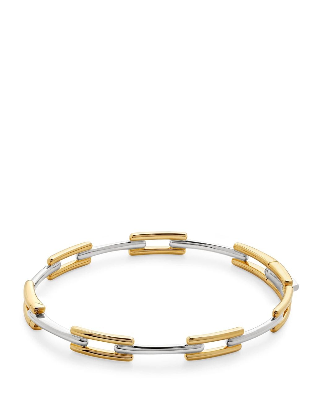 Monica Vinader Natural Vermeil And Sterling Signature Link Slim Bangle