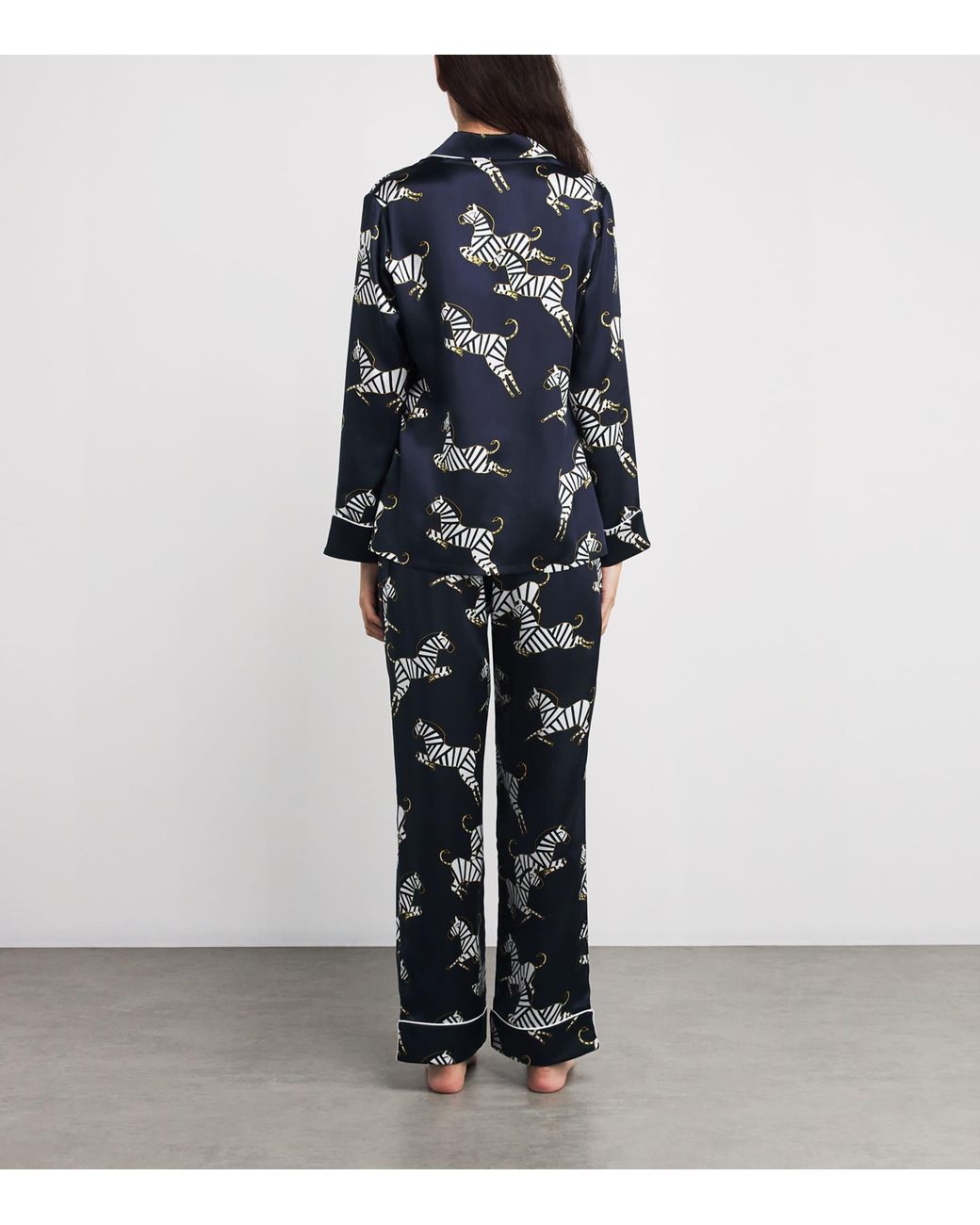 Olivia Von Halle Blue Silk Satin Zizi Lila Pyjama Set