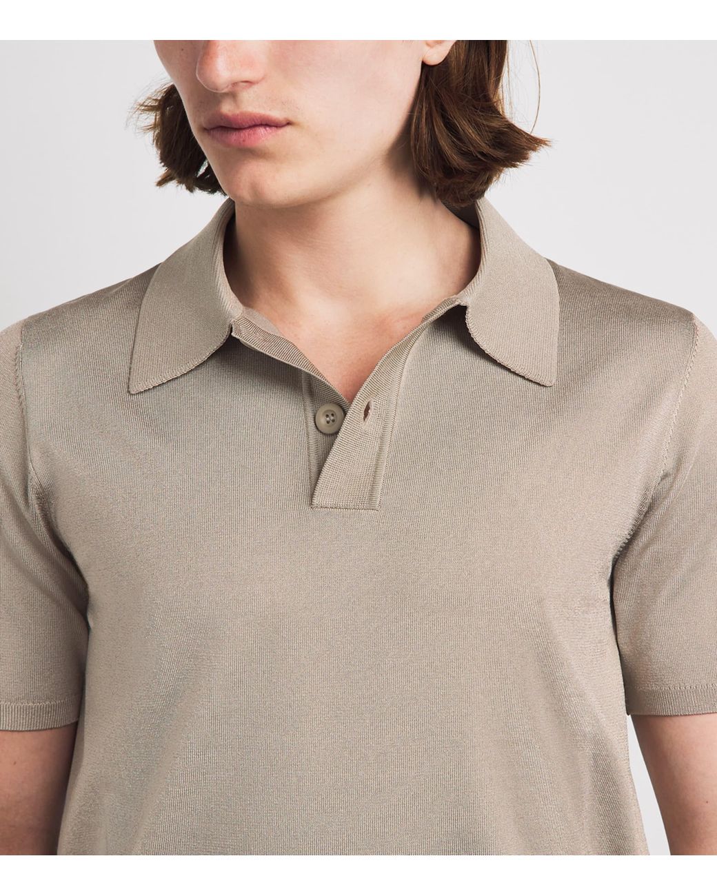 Sandro Natural Knitted Polo Shirt for men