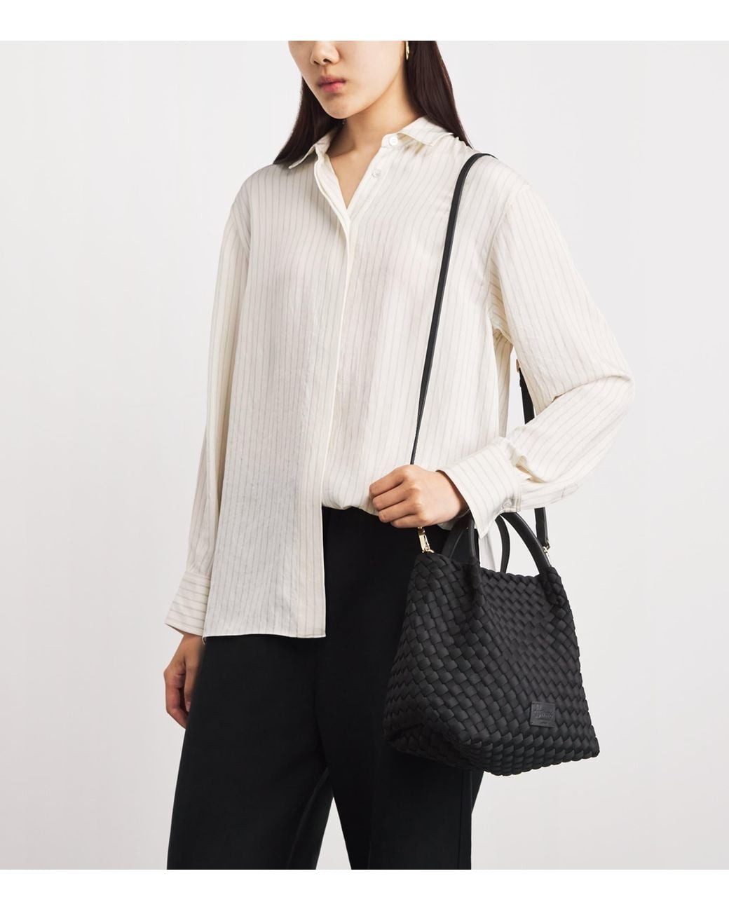 Harrods Black Mini Neoprene Woven Tote Bag